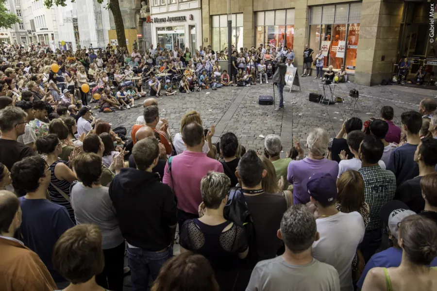 Large street audience in Bamberg, Germany 2016