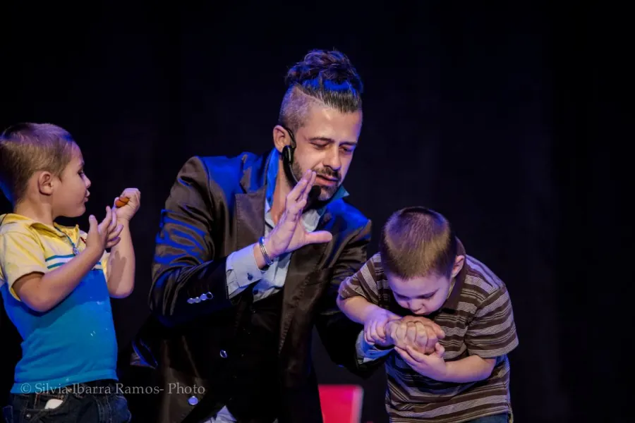 Stage magic show with children
