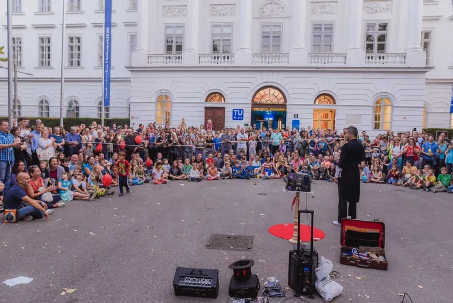 Festival crowd in Vienna, Austria